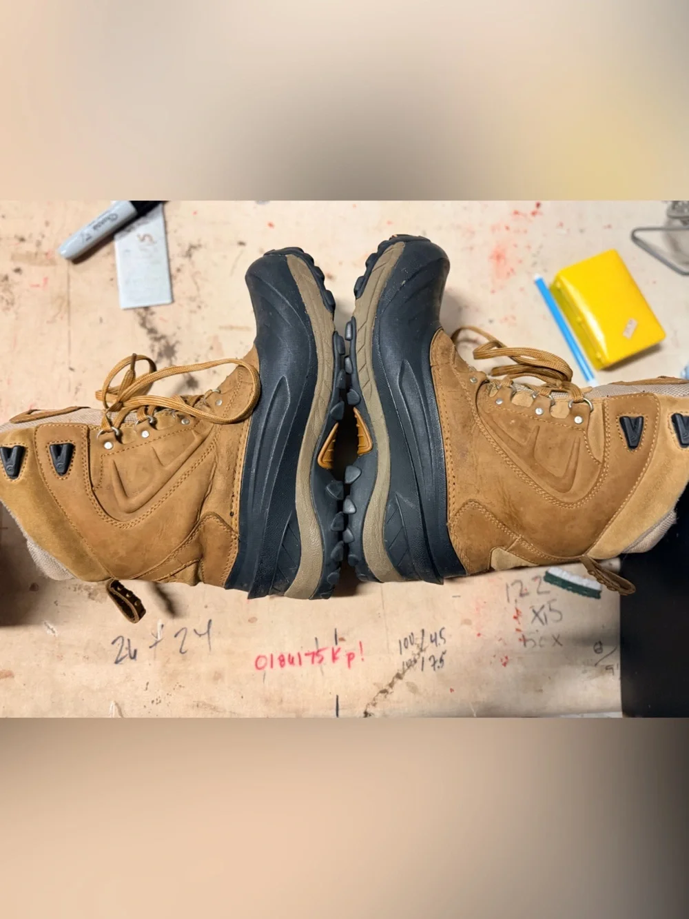The North Face Tan and Black hi king insulated boots